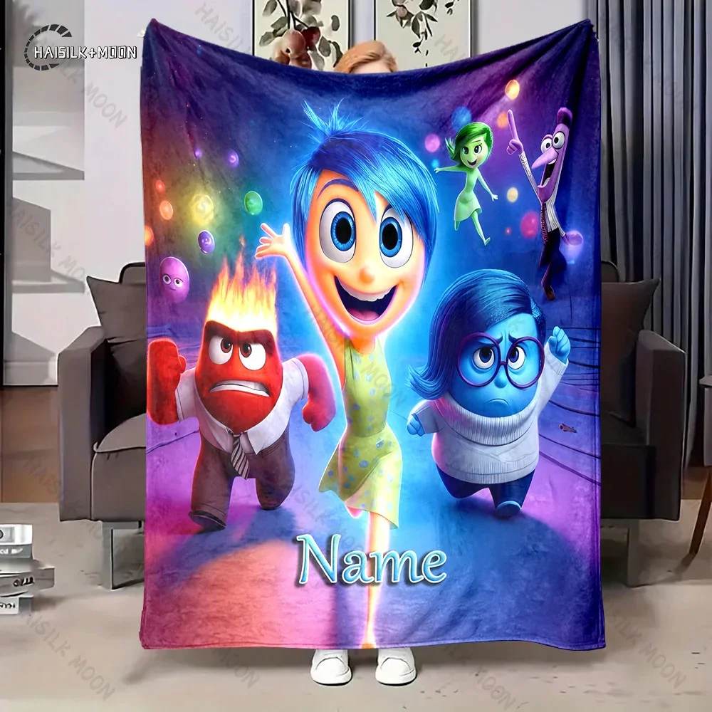 Custom Name Personalized Blanket Disney Inside Out Print Adult Children Warm Blanket and Comfortable Blanket Holiday SpecialGift