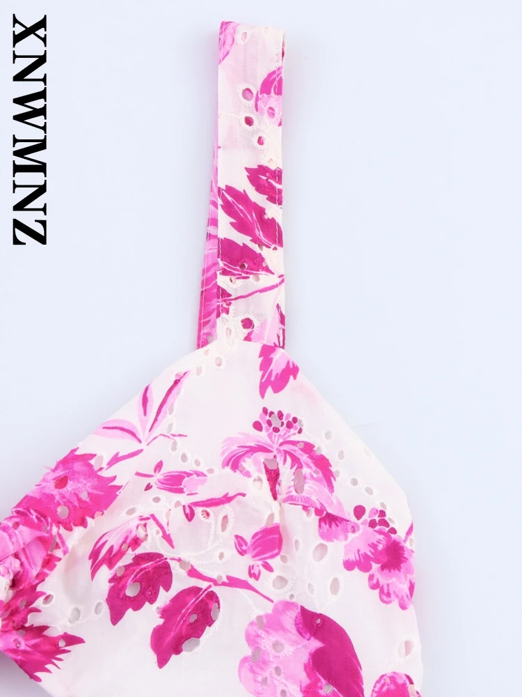 XNWMNZ 2025 Summer Woman boho Sleeveless midi Dress Chic Holiday Female wide shoulder strap Shoulder Fashion Backless Dresses