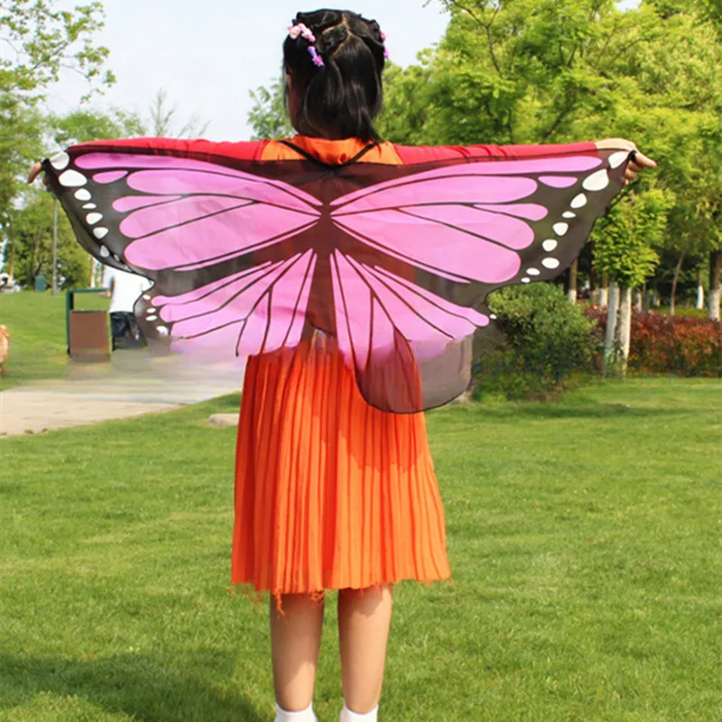 Toddler Butterfly Wings Girls Butterfly Costume Children Princess Dress-Up Scarf Boy Party Favor Fairy Dance Props Show Carnival