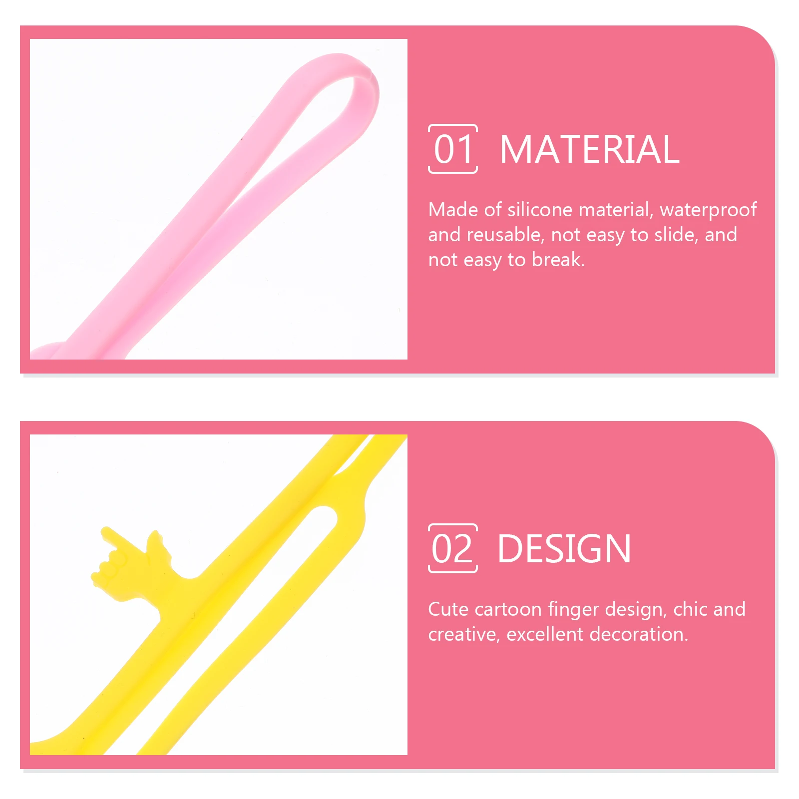 

6pcs Silicone Bookmarks Cute Markers Lightweight Portable Page Marker Travel Gift Students Teachers Waterproof Store