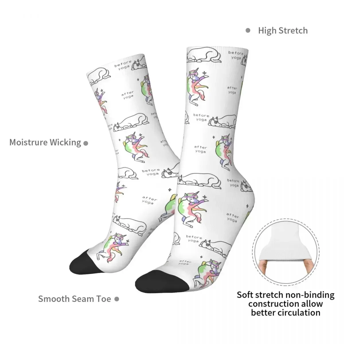 Horse After Yoga Socks Harajuku Super Soft Stockings All Season Long Socks Accessories for Man's Woman's Gifts