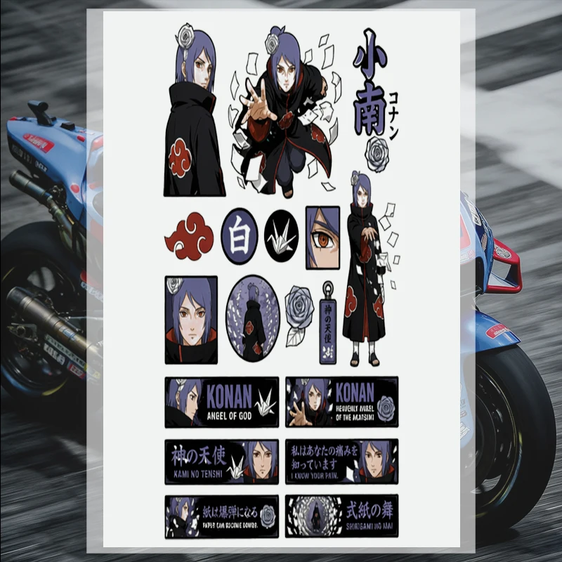 Car Stickers Reflective Anime Ninja Girl Vinyl Decal Waterproof Die Cut UV Resistant Removable for Helmet Luggage Auto Decor