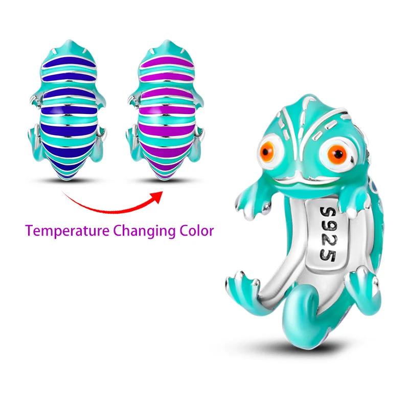 New 925 Silver Chameleon Glowworm Light Bulb Firefly Star Moon ant Bead Fit Original Pandora Charms Bracelet DIY Jewelry image 5