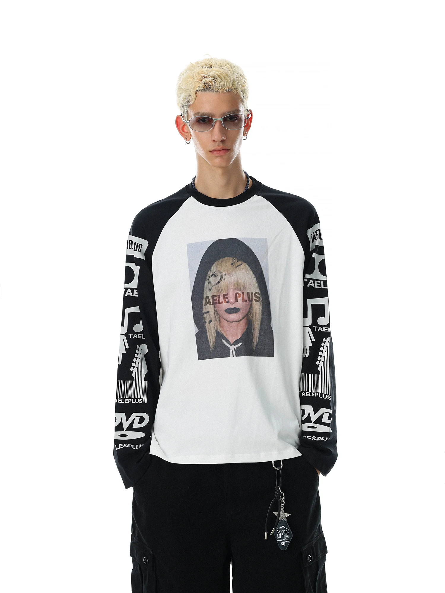 American Hip Hop Style Long Sleeve T-Shirt Men Loose Street Fashion Base Shirt round Neck Cotton Non Ironed Standard Fit