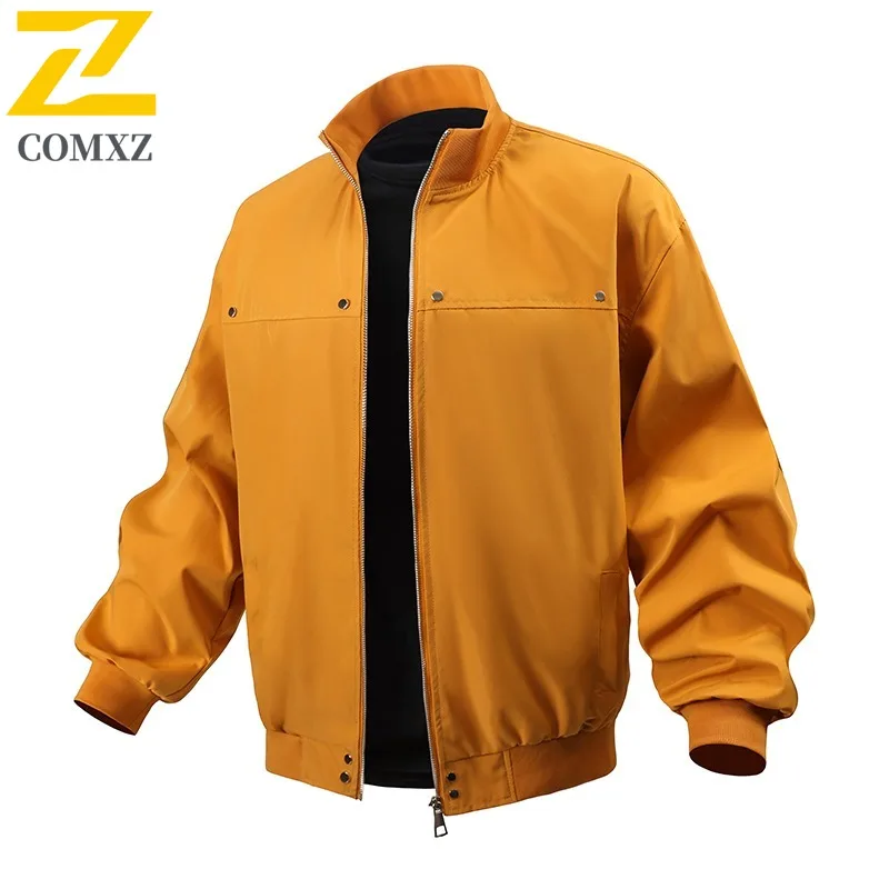 

COMXZ Мужская куртка премиум-класса с воротником-стойкой для верховой езды, легкая мотоциклетная куртка, повседневный стиль, удобная прочная осенняя одежда