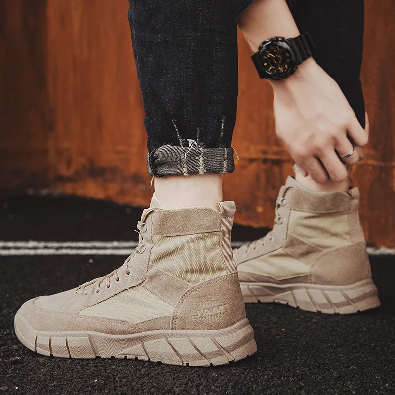 Męskie buty za kostkę Outdoor Sports i rekreacyjne buty do chodzenia Odporne na zużycie antypoślizgowe buty do chodzenia Zapatillas Canvas
