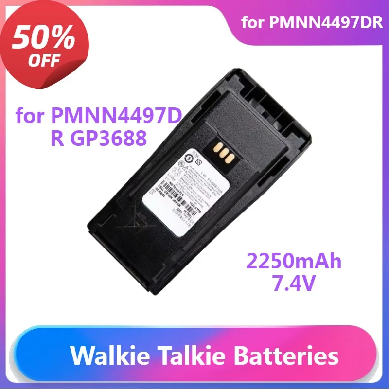 

Walkie Talkie Batteries PMNN4497DR for GP3688 GP3188 CP450 EP450 Two Way Radios Li-ion Battery 2250mAh