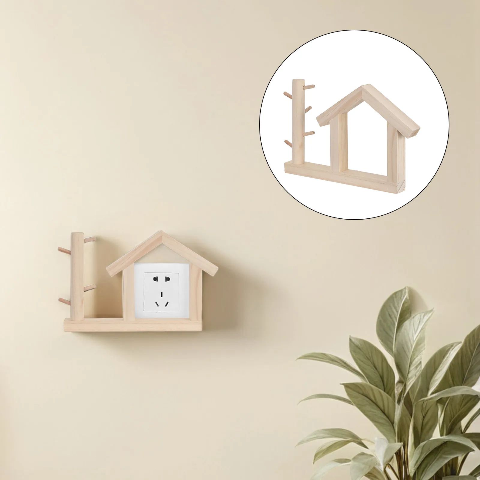 Rustic Farmhouse Light Switch Shaped Wooden Wall Plate Key Hook Modern Outlet Surround Trim Living Room Bedroom