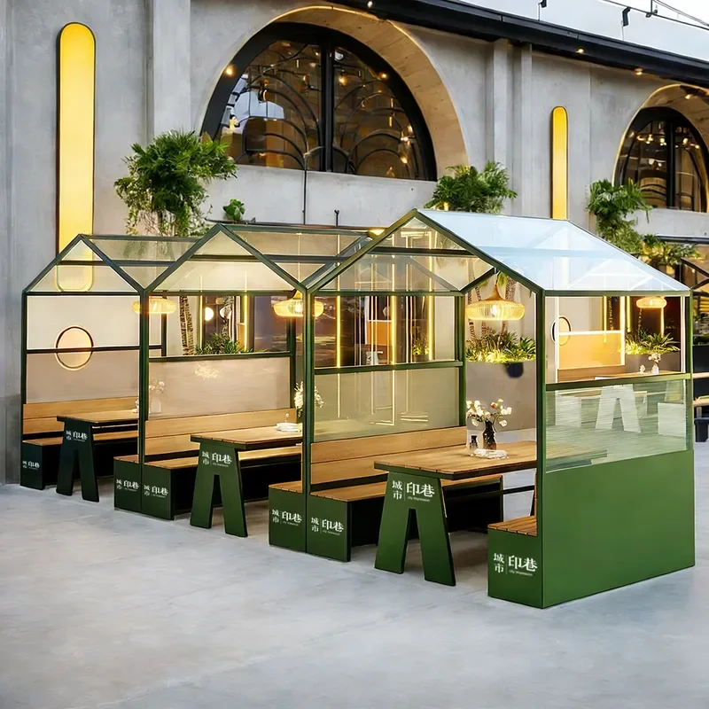 Outdoor Transparent Glass Room Table and Chair Set Restaurant Commercial Leisure Night Market Card Seat Commercial Street
