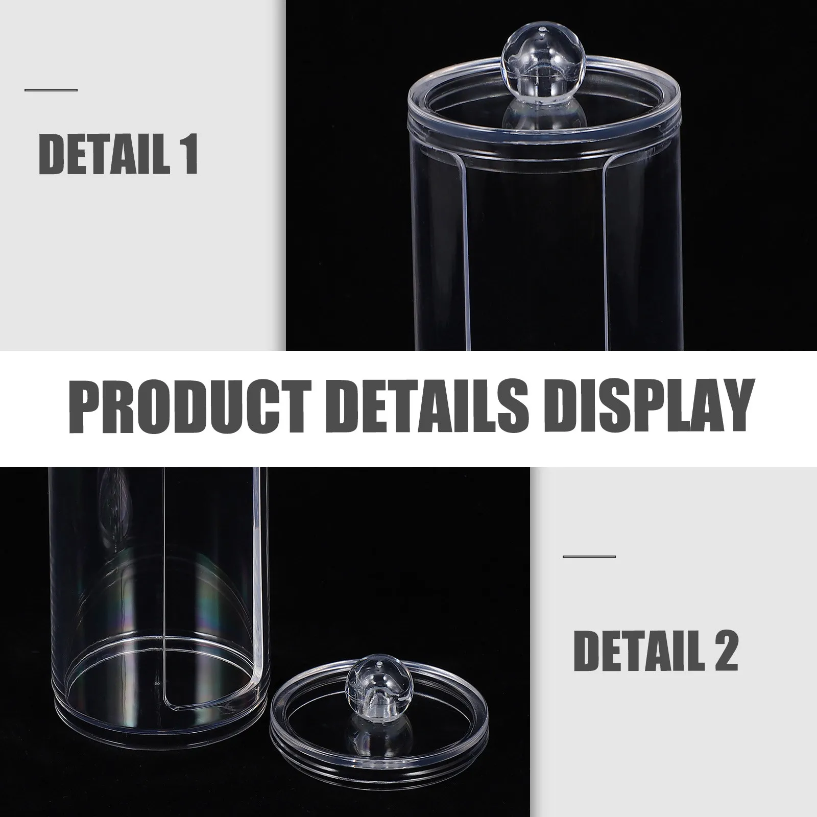 Transparent Cotton Storage Box Hair Ties Storage Pad Organizer Cylindrical Design Dustproof Makeup Cotton