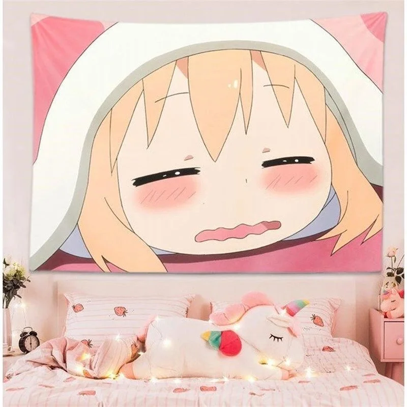 Kawaii Anime Background Cloth Tapestry Teenage Literature Room Decoration Wall Hanging Dorm Decoration Bedside Wall Cloth