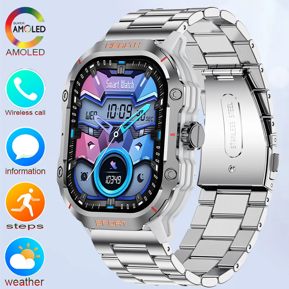 

Rugged And Durable Military Smart Watch Ip68 Waterproof 2.01 '' HD Display Bluetooth Voice Smart Watch For Android IOS XIAOMI