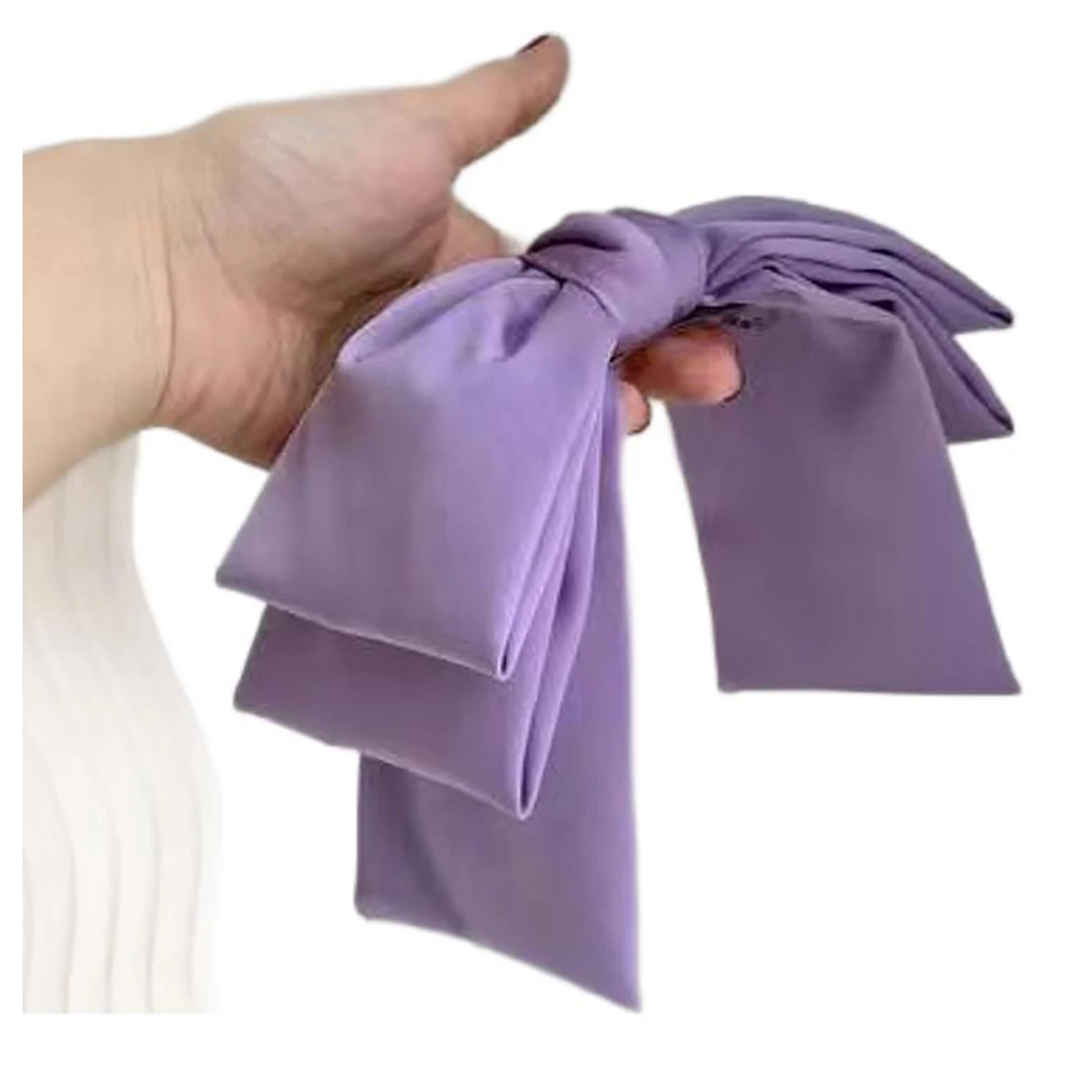 Große Satin-Haarschleifen Elegante Einfarbige Haarspangen für Damen und Mädchen Frisuren – Detail 12