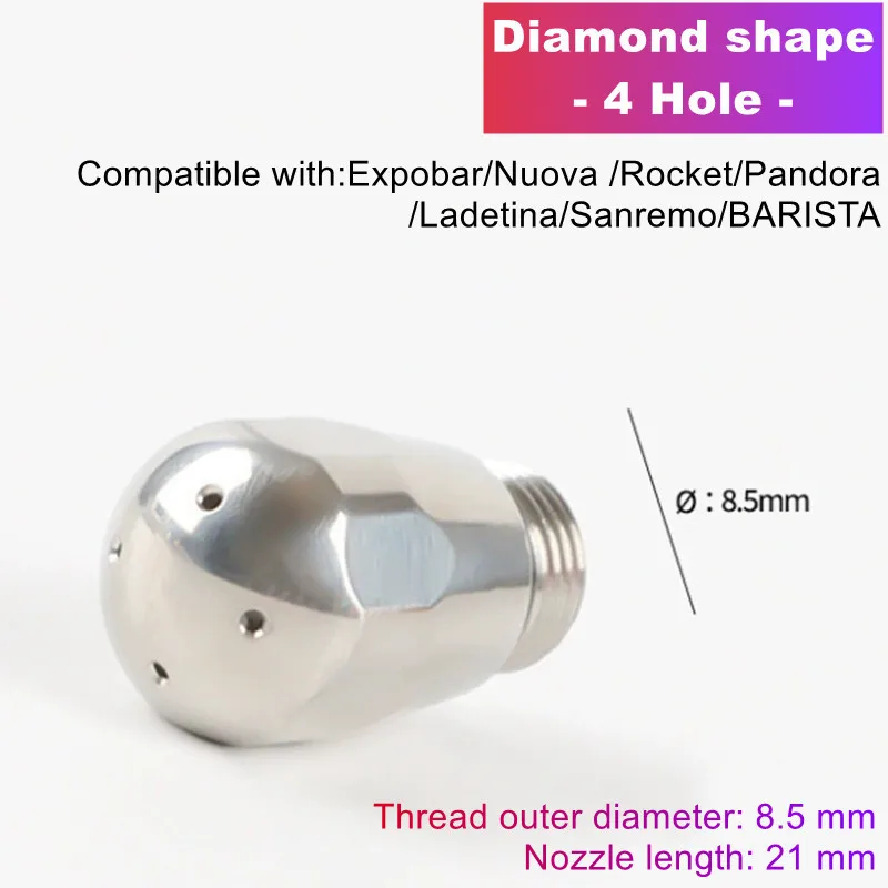 8.5mm Thread Steam Nozzle Tip For Expobar/Nuova /Rocket /Pandora/Ladetina/Sanremo/BARISTA Coffee Machine 3/4 Hole Coffee Nozzle