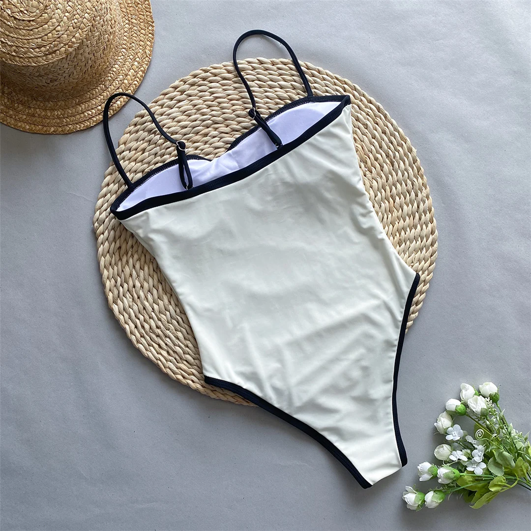 2026 Sexy Farbblock-Splicing-Badeanzug mit hohem Beinausschnitt und vollem Rückenausschnitt für Damen, einteiliger Badeanzug, Badebekleidung, Badeanzug V5622 – Detail 27