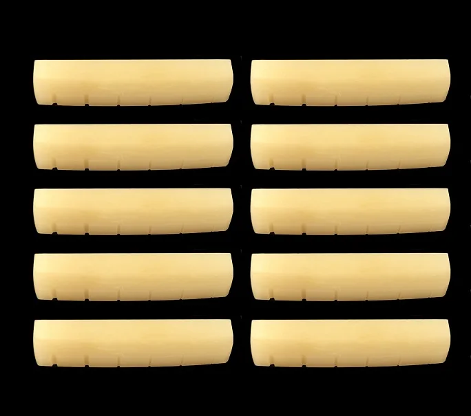 10x Unbleached Bone Nut YAMAHA FG Acoustic Guitar 43x5x9mm Saddle Bridge Luthier