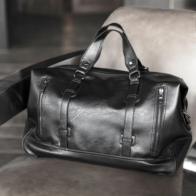 

Leather Busin Travel Bag Men's Handbag Casual Trip Briease Cowhide Leisure Bag for Men Vintage Sle Polyester
