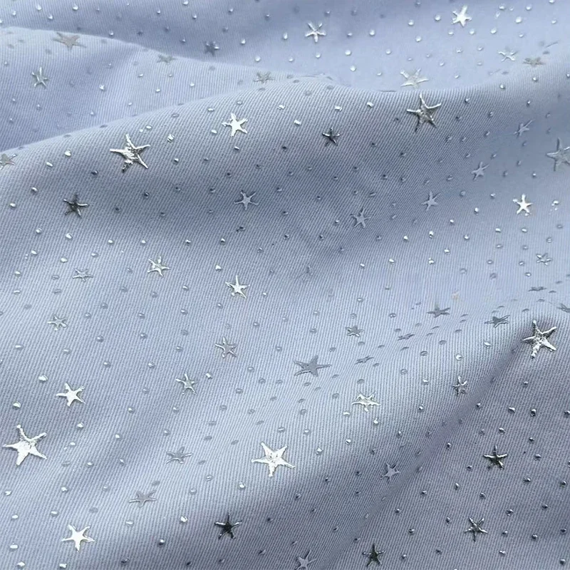 

Ткань из органзы и фатина с блестками и звездным принтом, 100x145 см, для шитья, рукоделия, платьев, рубашек, пальто, сумок, для девочек