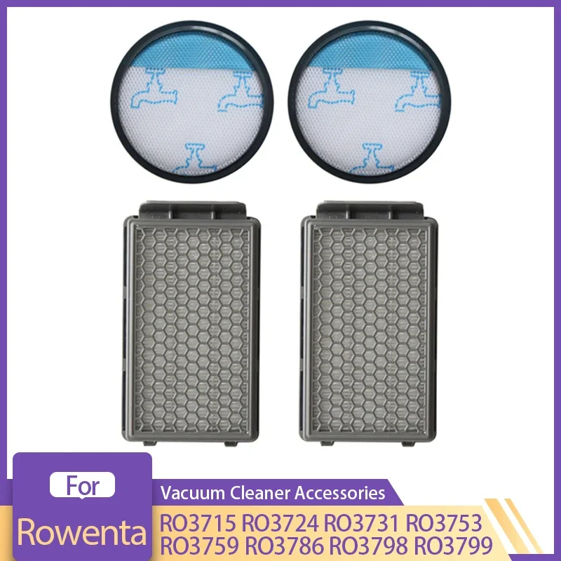 HEPA Filter Kit For Rowenta Compact Power RO3715 RO3724 RO3731 RO3759 RO3798 RO3799 Vacuum Cleaner Parts Replacement Accessories