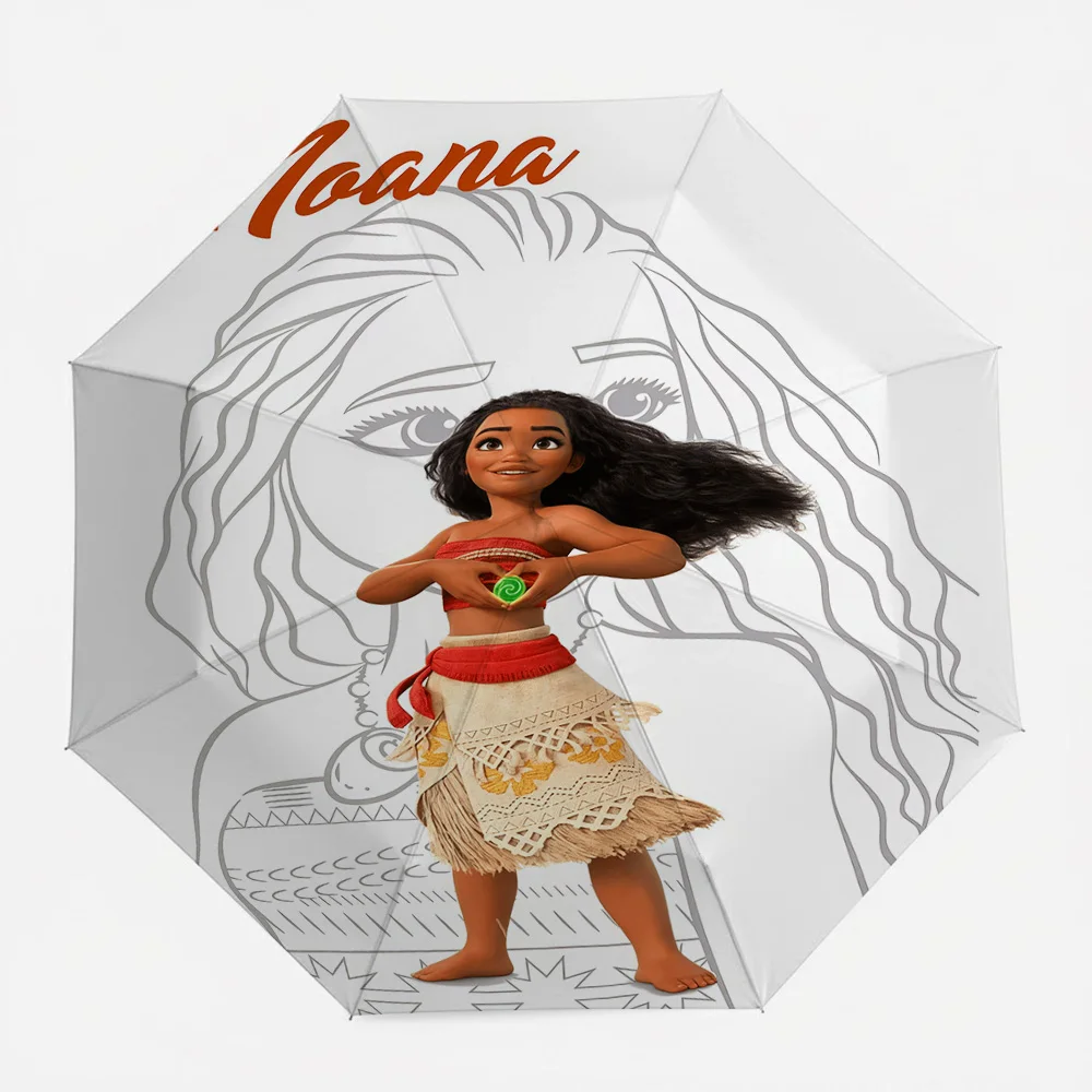 

Автоматический складной зонт с принтом персонажа Дисней Мона и портретным рисунком, ветрозащитный, водонепроницаемый, дорожный зонт для детей