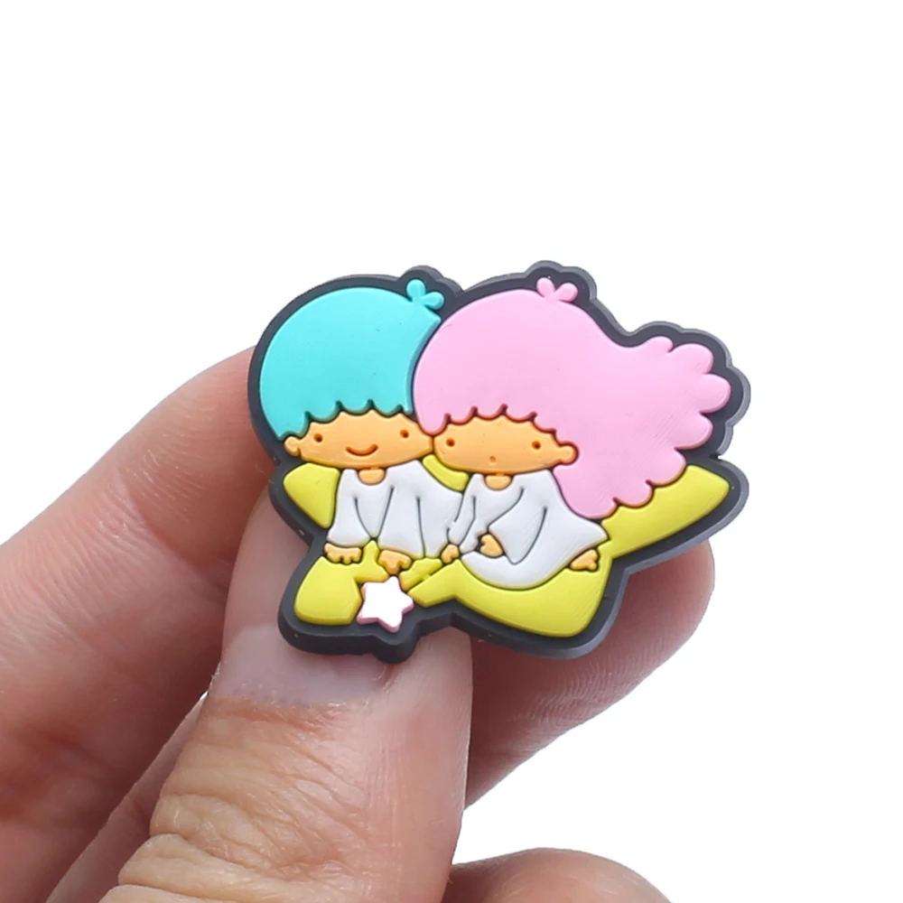 Single sale 1pcs Sanrio Cartoon PVC Shoe Charms Accessories Decoration Buckles Classic Clog Fit Bands Bracelets