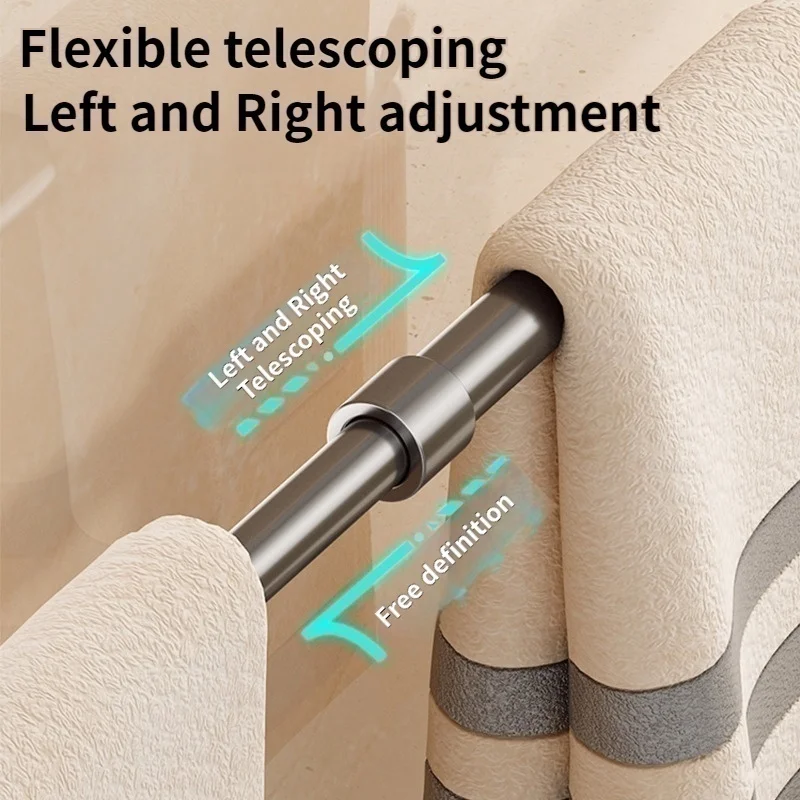 Extendable Rod 1pc Suction Cup Type Hook Rows For Kitchen Bathroom Corner Suspension Without Marks Hanger Hook