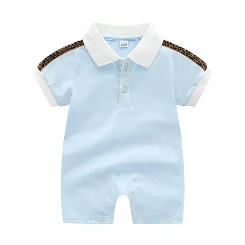 

Summer fashion baby clothes short-sleeved one-piece cotton thin section stitching letters newborn Boy girl romper 0-24 months