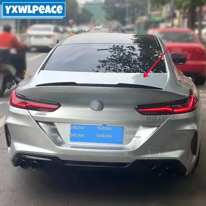 

For BMW 8 Series G16 M8 4 Door 2018 2019 2020 2021 2022 Spoiler ABS Gloss Black /Carbon Look Rear Trunk Lip Spoiler Wing