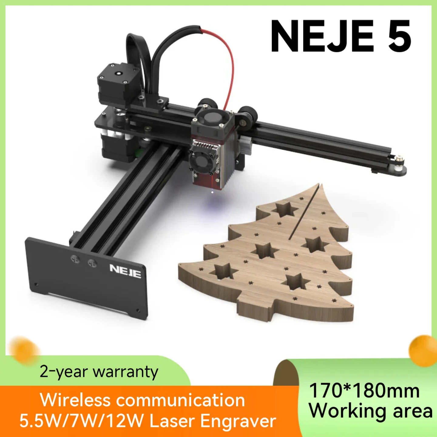 

NEJE 5 450nm 5.5-12W Portable CNC Wireless Laser Engraving Machine with Bluetooth Wireless Control for Engraving DIY Crafts