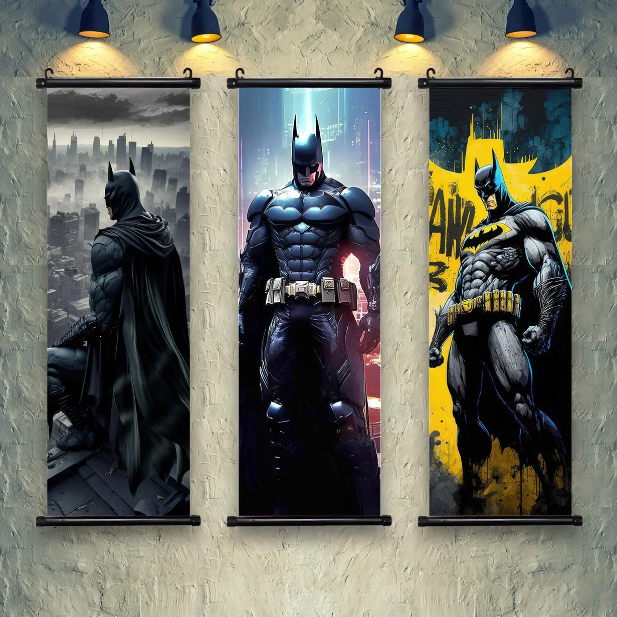 DC Batman Hanging Scroll Poster Movie Wallpaper Wall Artwork Canvas Painting Home Decoration Art Print Bedroom Decor Gift