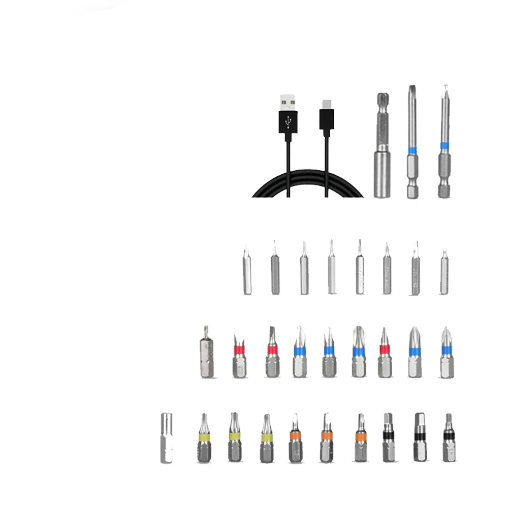 Mini Electrical Screwdriver Set Cordless Electric Screw Driver 2000mAh Lithium Rechargeable With 30 Bit Set Power Drill Tools