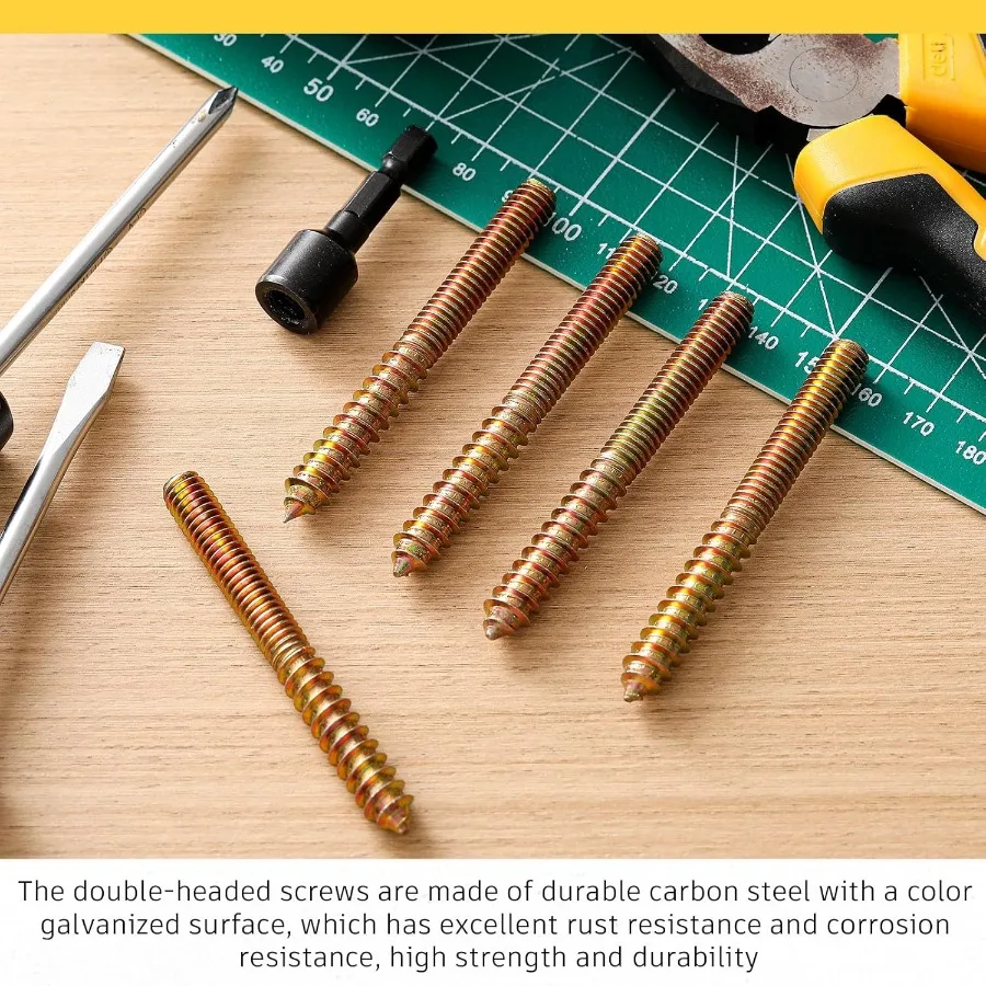 20 حزمة 5 1618x3 Ih شماعات البراغي مزدوجة ed البراغي مع سائق الذاتي التنصت المسمار الخيوط قضيب مسامير للأثاث مزدوج ed f #4