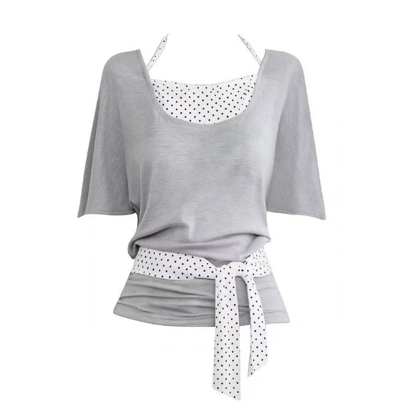 Harajuku Retro Casual Tops Damen Y2K Fairy Grunge Rüschen-Design T-Shirts Vintage Japanischer Süßer Casual Look