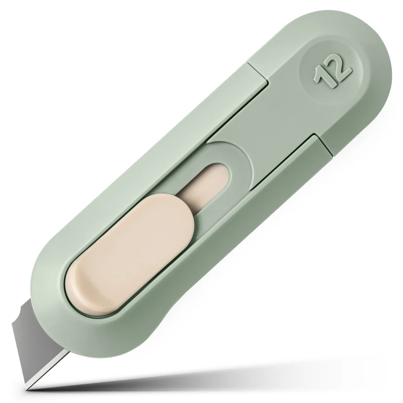 Draagbare Mini Papiersnijder Hoge Kwaliteit Kunstwerk Mes Automatische Rebound Box Opener Pocket Cutter Voor Office Tool Schoolbenodigdheden