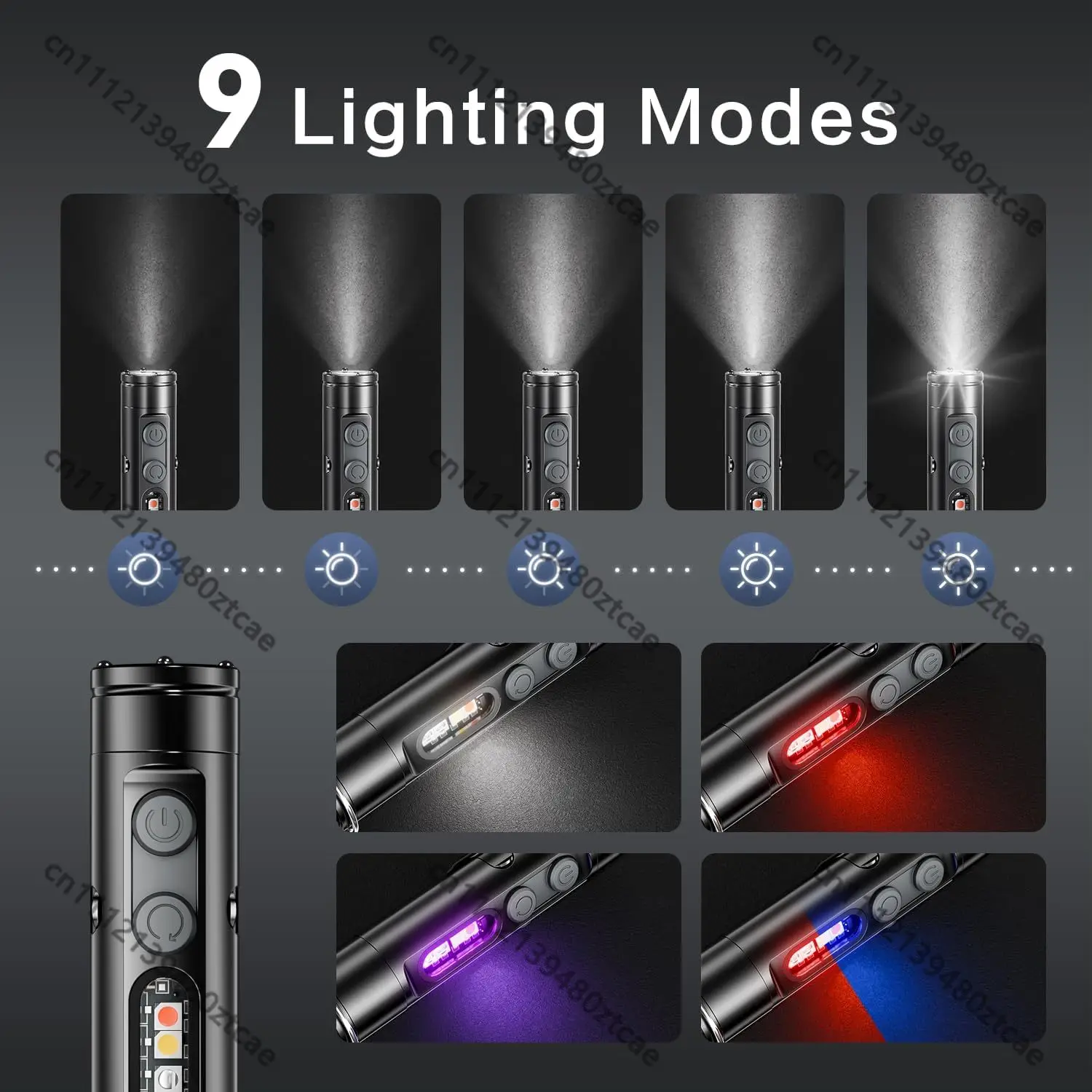 500 Lumens Rechargeable Keychain Flashlight Mini EDC Pocket Camping Light with Magnetic Side Light