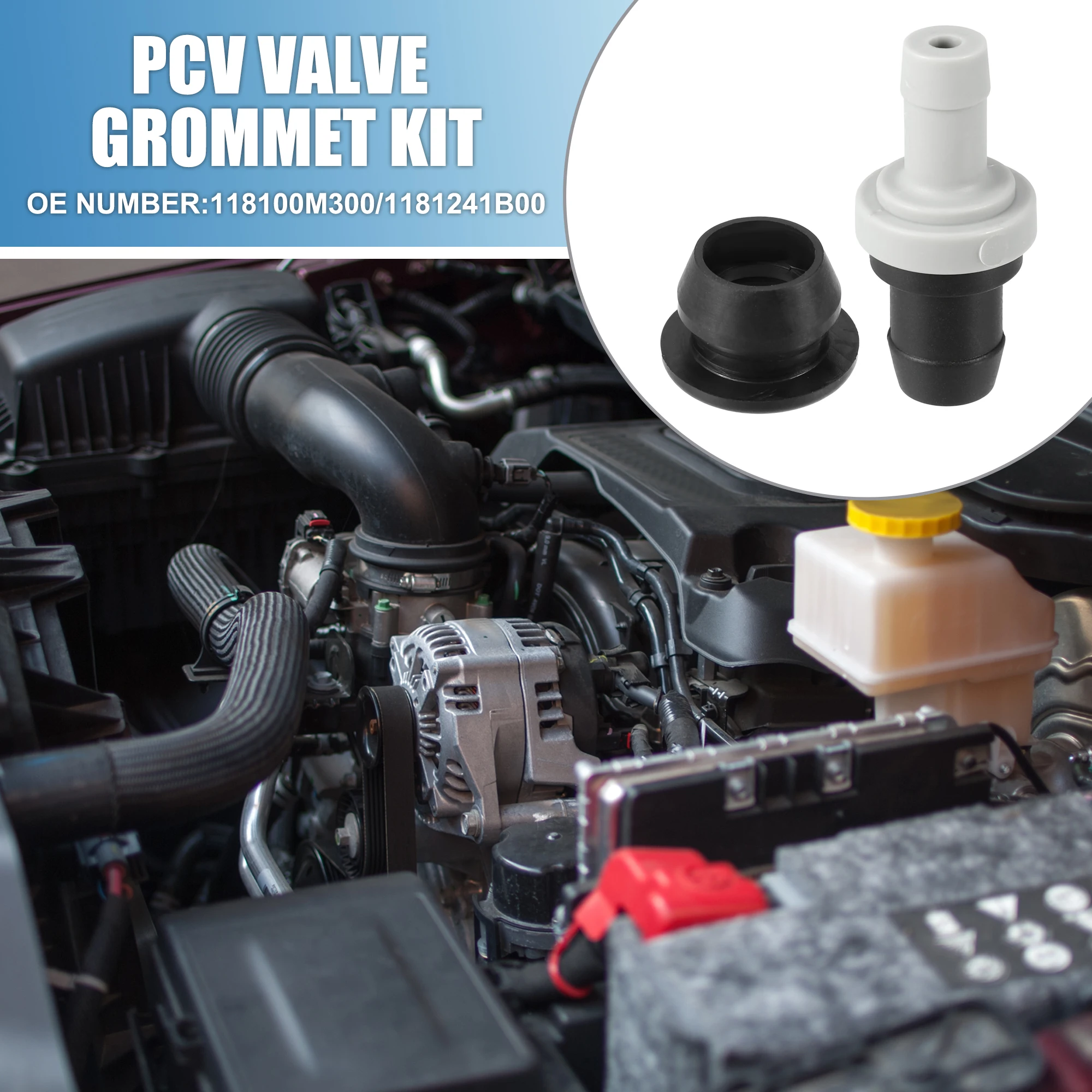 X Autohaux PCV Valve Grommet Exhaust Positive Crankcase Ventilation Fittings No.118100M300/1181241B00 for Nissan Sentra 200SX