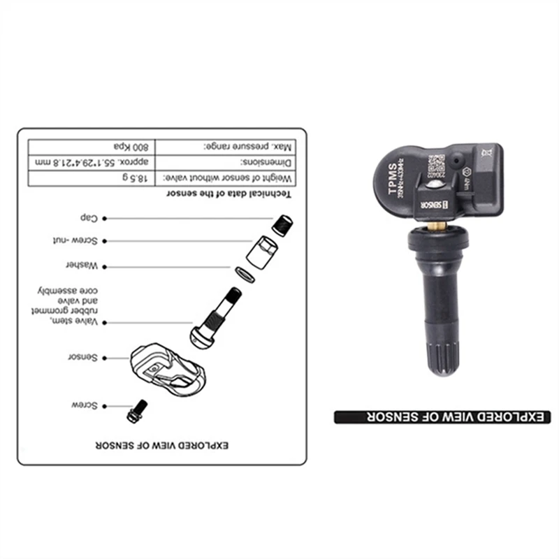 14Pcs Programmable PMS Tire Pressure Sensor Monitor For Autel TS408 TS508 ITS600 433Mhz 315MHZ 2 In 1 Editable MX Sensor