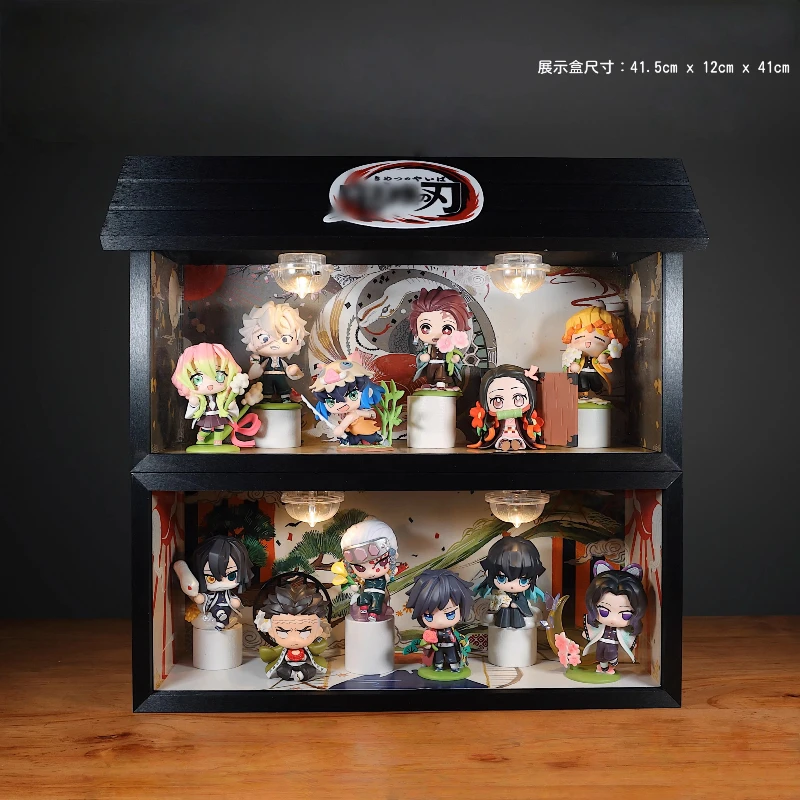 

Аниме периферийная фигурка модель сцена дисплей коробка с подсветкой Agatsuma Zenitsu игрушка кукла коллекция украшение из цельного дерева подарок
