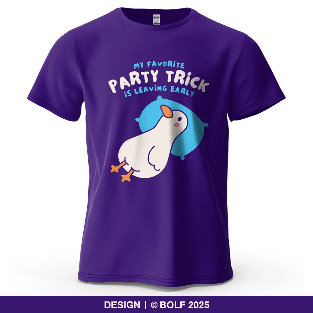 Party Duck Playful Bedrucktes Herren-T-Shirt aus 100 % Baumwolle, übergroß, beschreibbare Gathering-Grafik-T-Shirts für Damen, Tops, T-Shirts, Streetwear