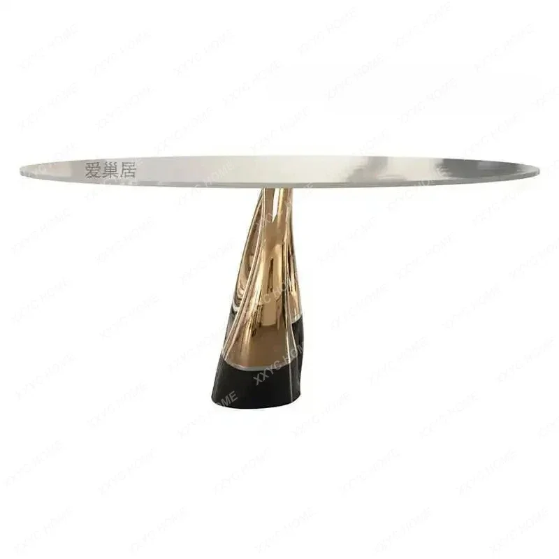AAItalian Light Luxury Art Round Dining Table Simple Villa Home High-end Table Personalized Custom Dining Table