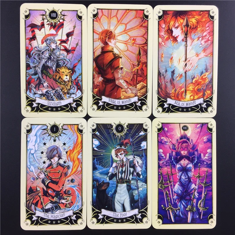 Tarot Cards Mystical Manga Tarot Cards Party Tarot Deck Supplies English Board Game Party Playing Cards With PDF Guidebook