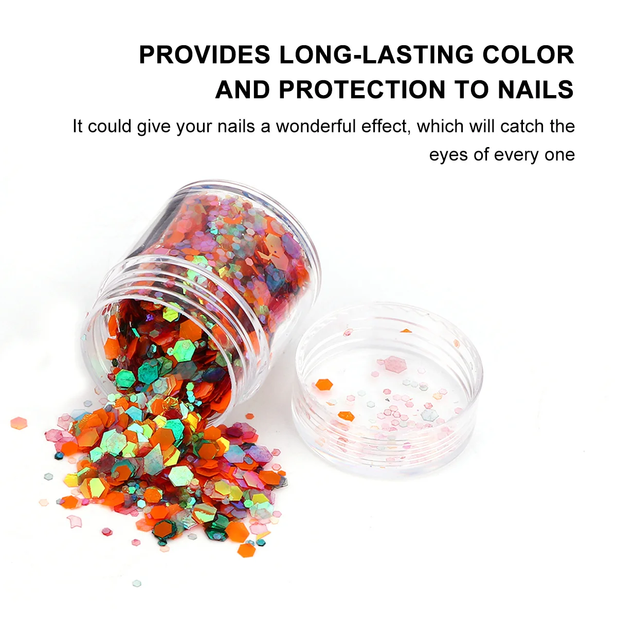 

10Pcs Nail Glitter Powder Mixed Sequin Dipping Durable Natural Nails Gradient Shimmering Powder for Home Salon Red Silver