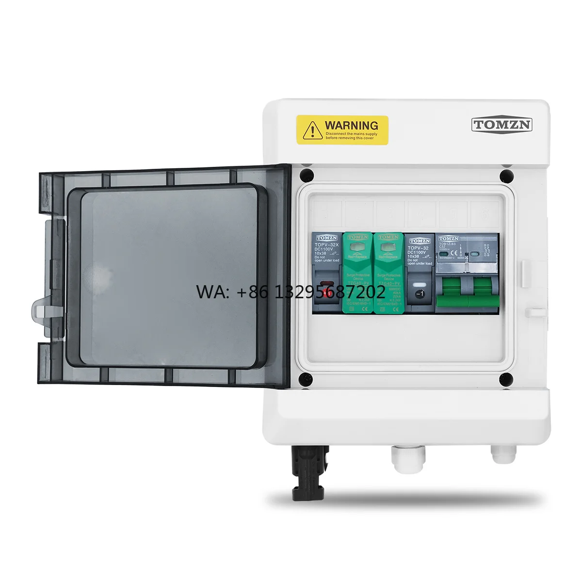 Solar Photovoltaic PV Combiner Box With Lightning Protection 6way 1 Input 1 Out DC 600V Fuse MCB SPD Waterproof Box IP65