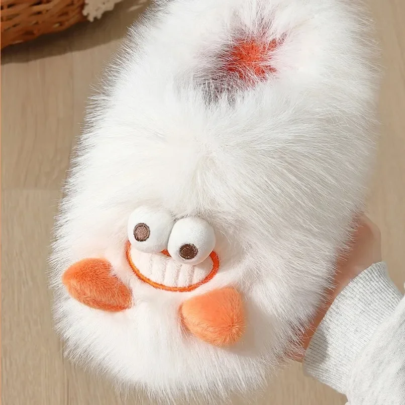 House Slipper Women Winter Warm Little Monster Cute Funny Home Fuzzy Plush Indoor Floor Non Slip Men Male Shoes Female Footwear