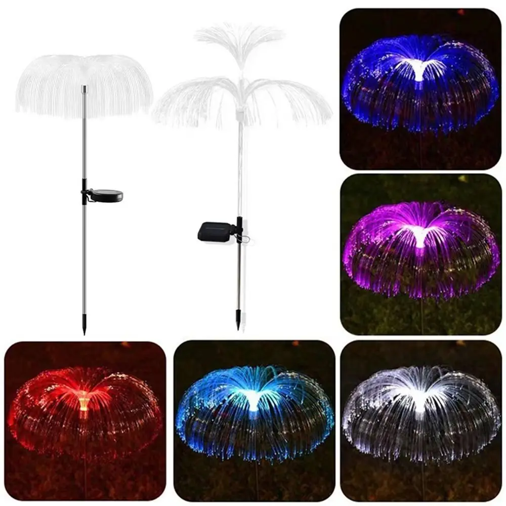 

Водонепроницаемый оптоволоконный светодиодный солнечный светильник «Медуза» для сада, разноцветный ландшафтный светильник для улицы, имитирующий цветы