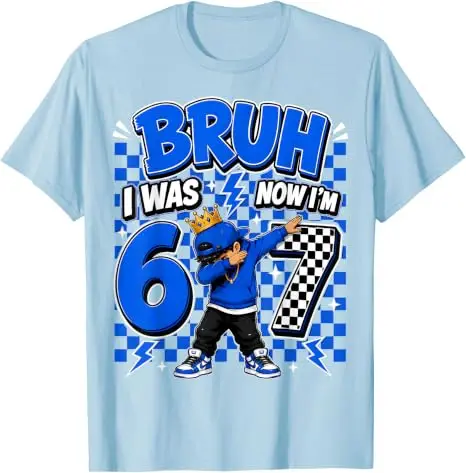 Modekleidung für 7-jährige Jungen, Bruh, ich war 6, jetzt bin ich 7, Dabbing 7. Geburtstag Jungen Sechs-Sieben T-Shirt, Humorvolles 67 Spruch-T-Shirt Geschenke – Detail 18