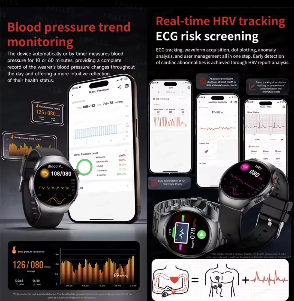 ساعة ذكية طبية احترافية 2026 م - مراجعة Smartwatch Health Watches وسعره