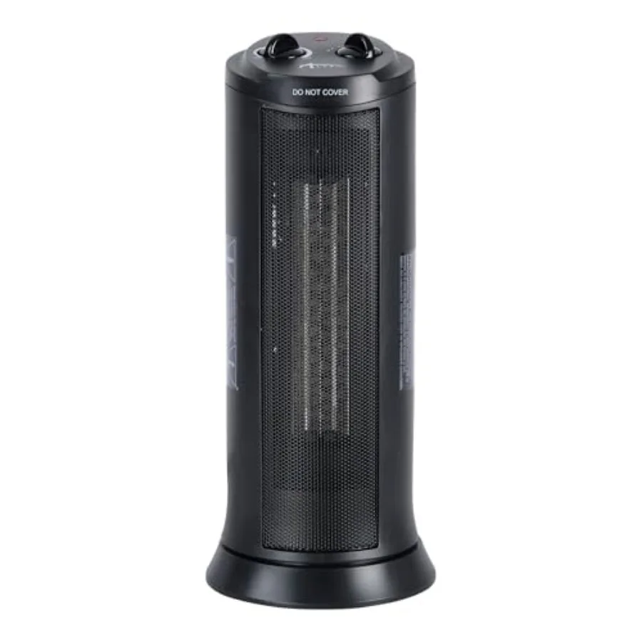 Mini Tower Ceramic Heater, 1, 500 W, 7.37 x 7.37 x 17.37, Black