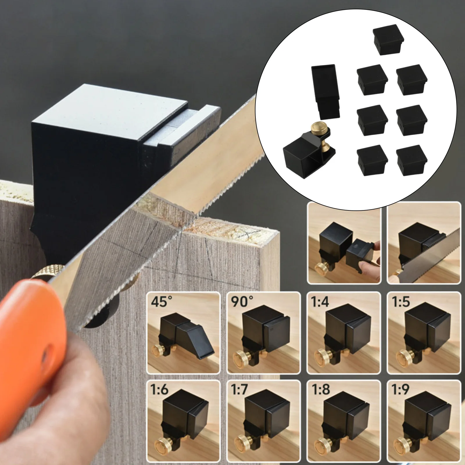 45 Degree Guide Angle Cutting Guide Home Improvement 9 Pieces Set Adjustable Angles Compact Design Multiple Models