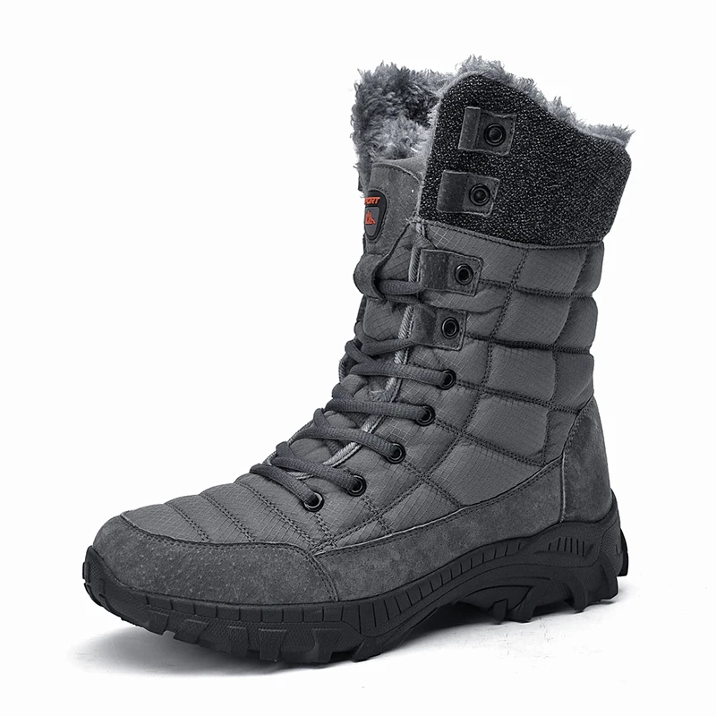 Big Size Men\'s Boots Outdoor Sneakers Super Warm Men Hiking Boots High Quality High Top Waterproof Leather Men Winter Snow Boots